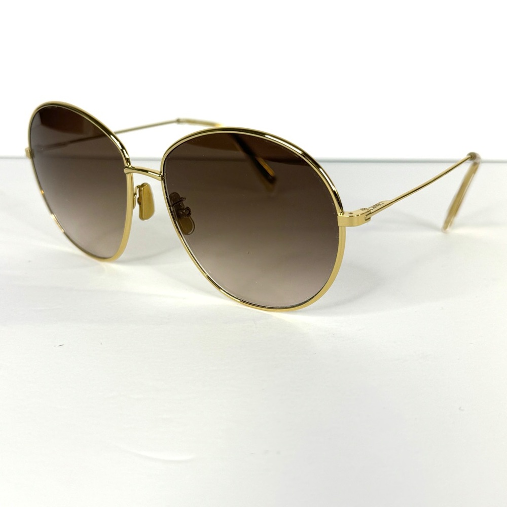 CELINE 61MM Oval Sunglasses NEW Gold Smoke Made in Italy - Picture 6 of 15